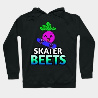 Skater Beets - Kawaii Beets - Cute Veggies - Graphic Vector Clipart Hoodie